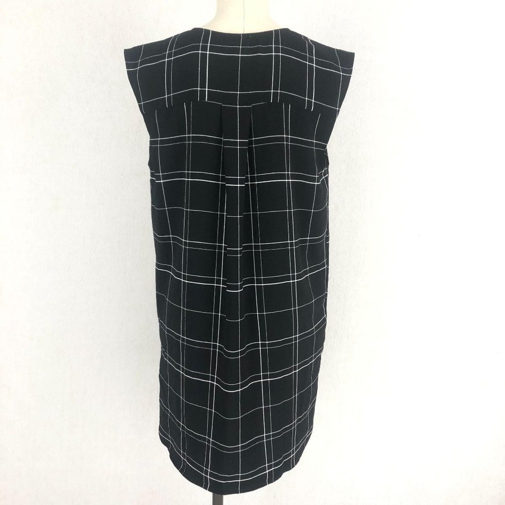 Leith Black White Glam City Check Mini Dress Sz M - Picture 3 of 8